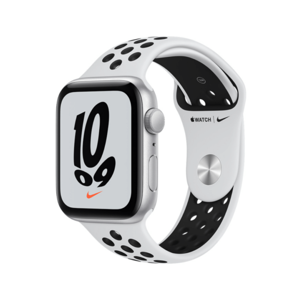 Apple Watch Nike Se Gps + Cellular 44Mm Silver Aluminium Case With Pure Platinum/Black Nike Sport Band - Regular On Emi