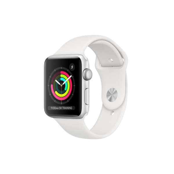 Apple Watch Series 3 Gps + Cellular 42Mm Silver Aluminium Case With White Sport Band On Emi