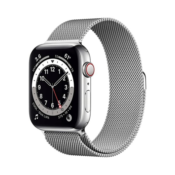 Apple Watch Series 6 Gps + Cellular 44Mm Silver Stainless Steel Case With Silver Milanese Loop On Emi