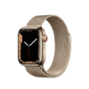 Apple Watch Series 7 GPS + Cellular 41mm Gold Stainless Steel Case with Gold Milanese Loop on EMI