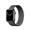 Apple Watch Series 7 GPS + Cellular 41mm Graphite Stainless Steel Case with Graphite Milanese Loop on EMI
