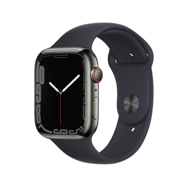 Apple Watch Series 7 Gps + Cellular 45Mm Graphite Stainless Steel With Midnight Sport Band - Regular On Emi