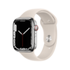 Apple Watch Series 7 GPS + Cellular 45mm Silver Stainless Steel Case with Starlight Sport Band - Regular on EMI